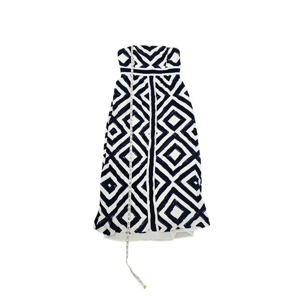 Vineyard Vines Strapless Maxi Dress Resort Cruise Diamond print Cocktail - Picture 9 of 11